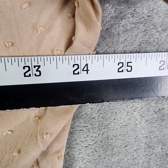 Women's Beige Gilli Blouse Top Button-Up Polka Dot Pattern Short Sleeve Size 1X - Picture 9 of 12